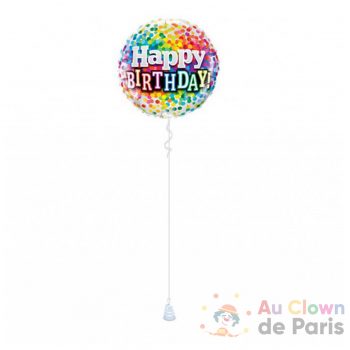 Ballon Happy Birthday Multicolore H Lium Au Clown De Paris