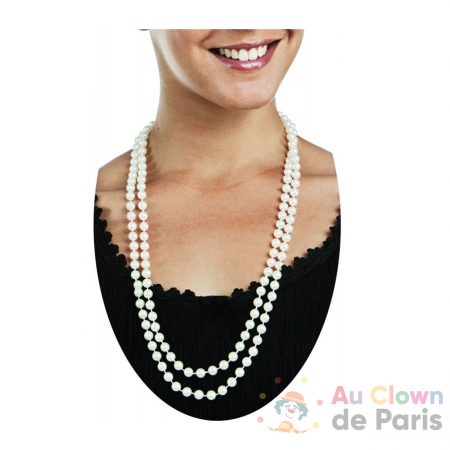Collier fausse perle blanche