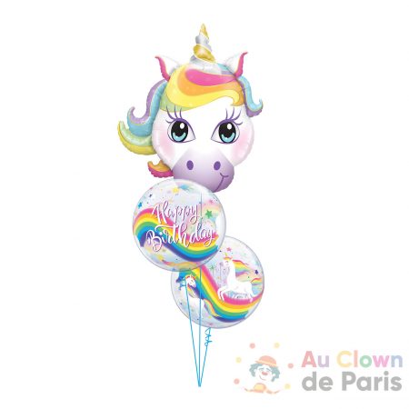 Ballon hélium licorne anniversaire