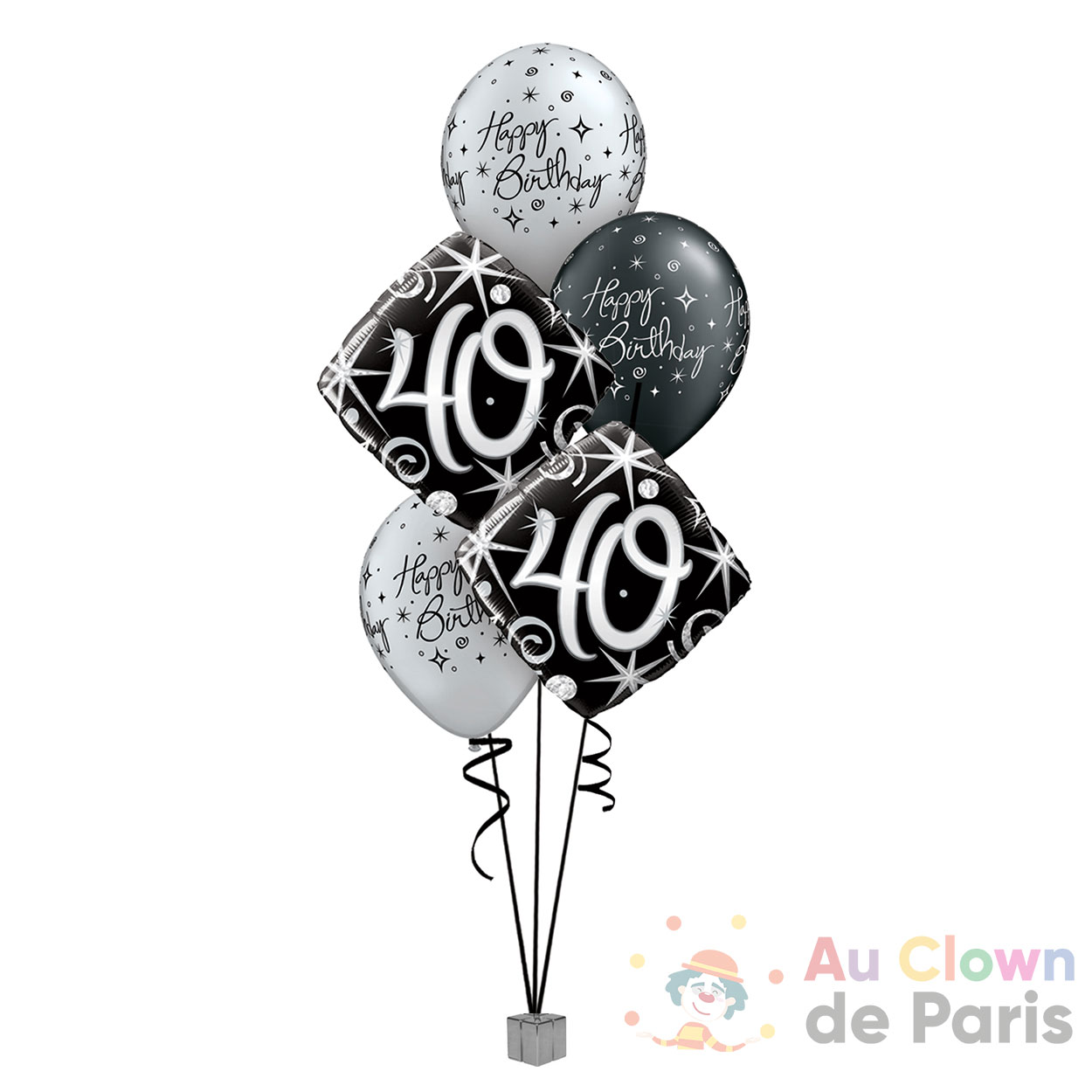 Decoration Anniversaire 40 Ans Ballon 40 Ans de Fête en Noir Or