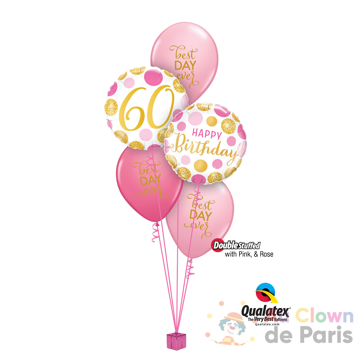Ballon Joyeux Premier Anniversaire - Rose Holographique - Jour de