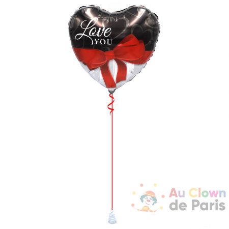 Ballon coeur rubal Love You Hélium