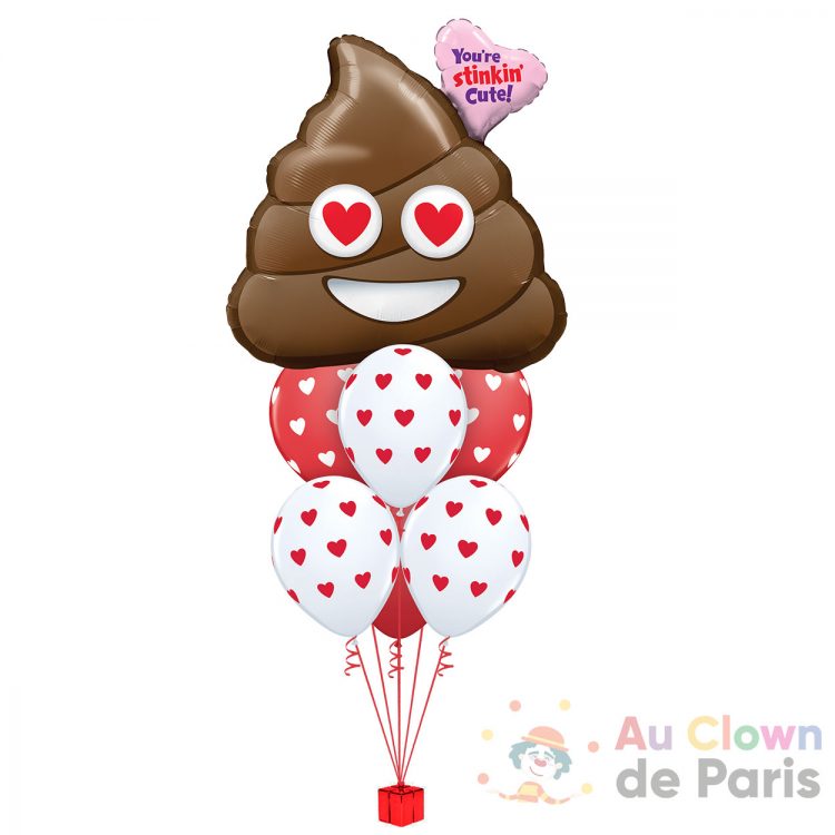 Ballon love Emoji crotte