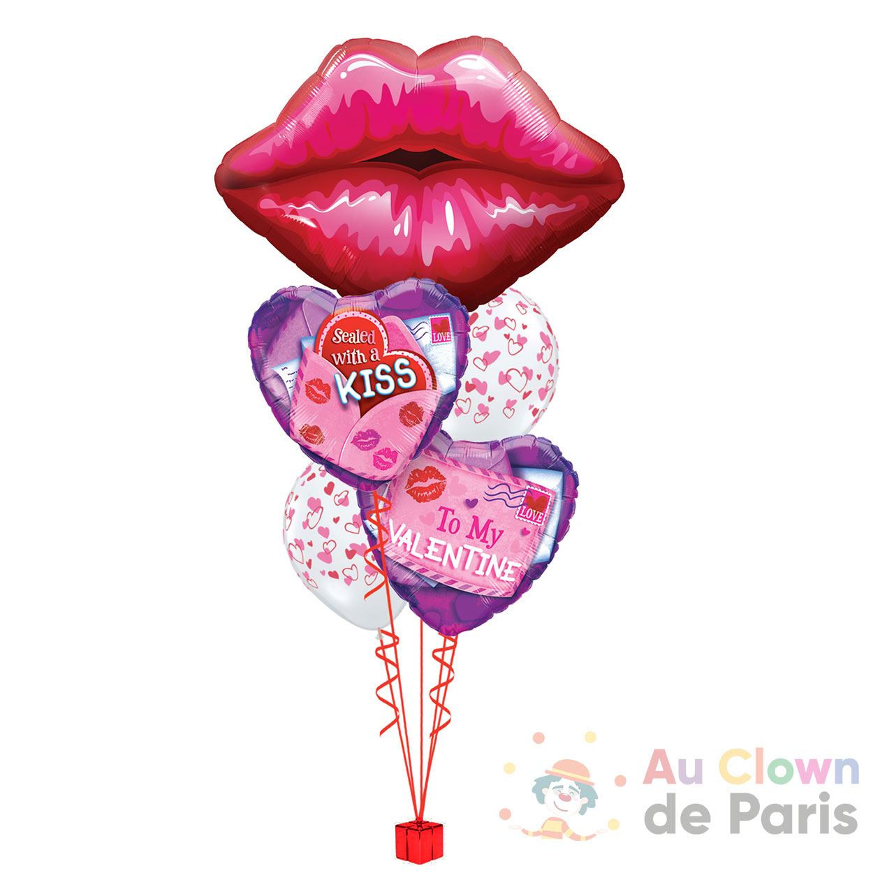 Ballon cœur rose gold gonflé à l'hélium - Au Clown de Paris