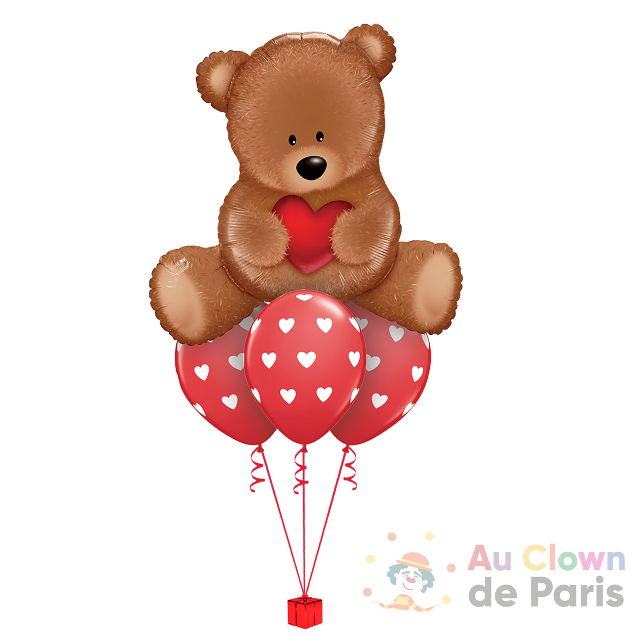 Bouquet de ballons Ours amour - Au Clown de Paris