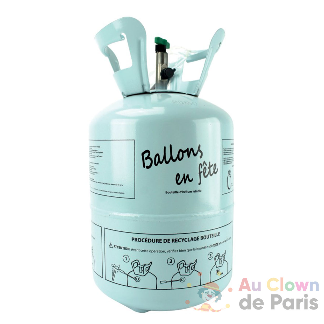 Hélium 0,25 m3 pour Gonfler 30 ballons Ø 23 cm (Bouteille jetable)
