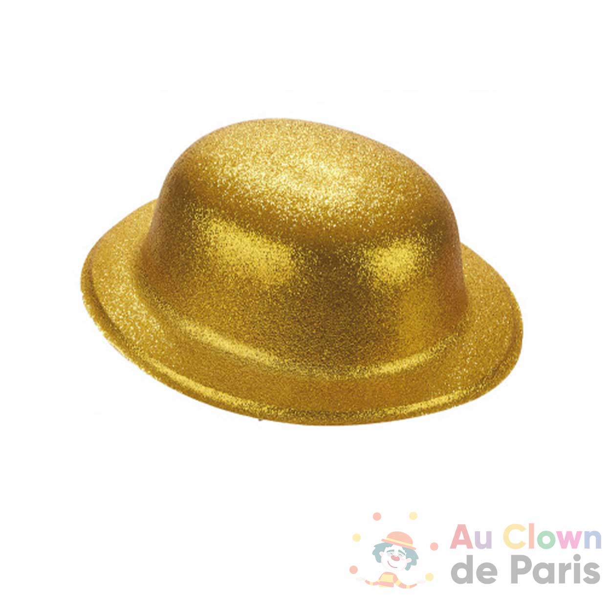 Chapeau melon paillettes doré - Au Clown de Paris