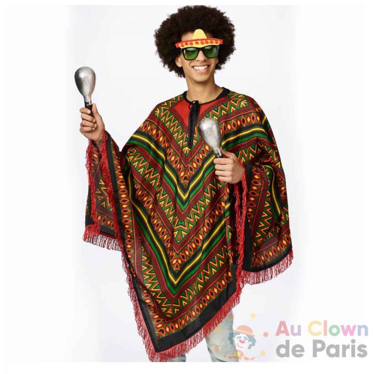 costume poncho mexicain