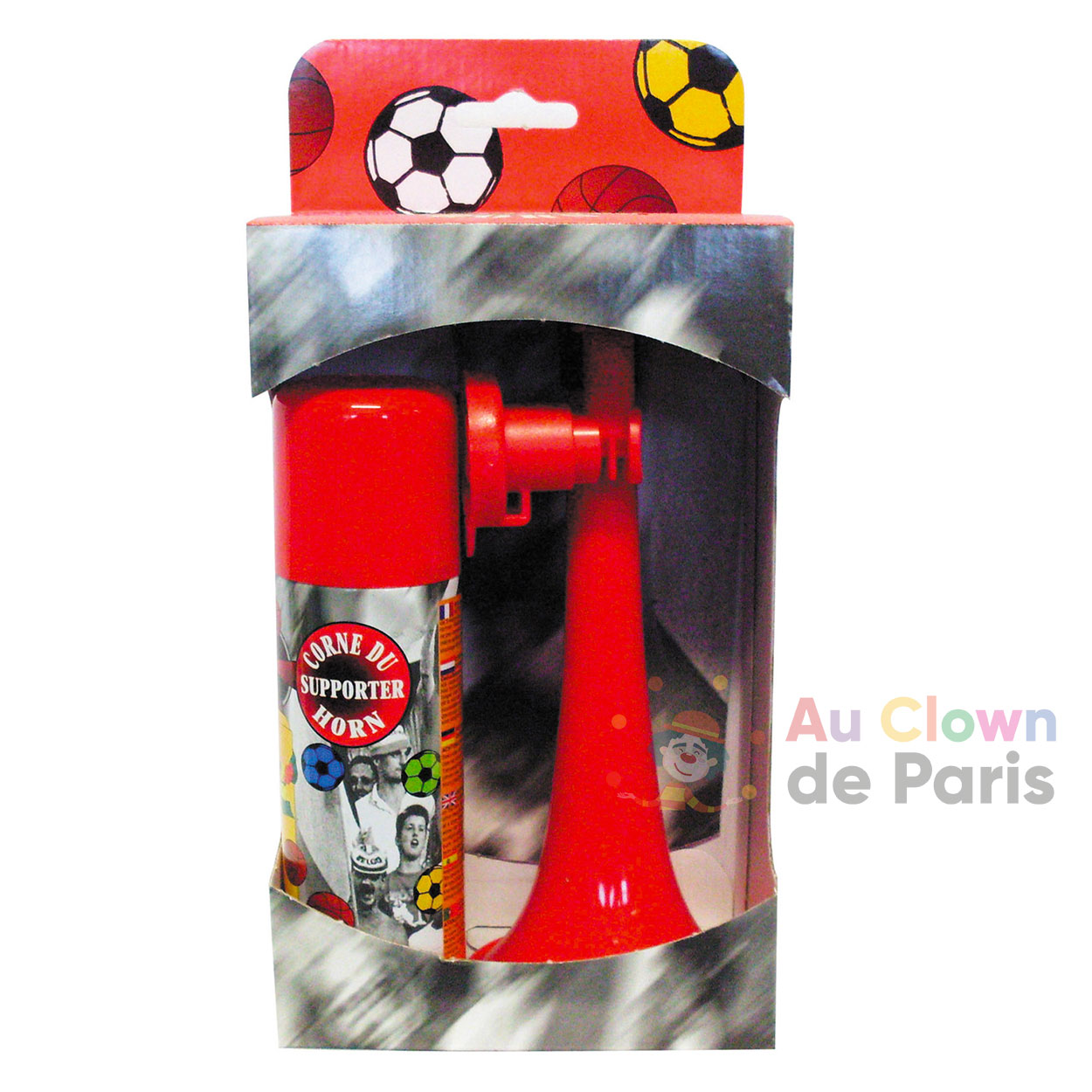 Corne de supporter à gaz foot - Au Clown de Paris accessoires supporters