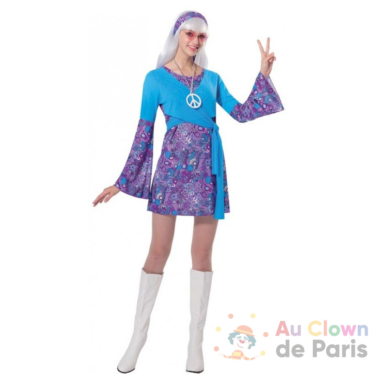 Déguisement hippie femme bleue - Au Clown de Paris