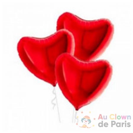 bouquet ballon trio cœur rouge