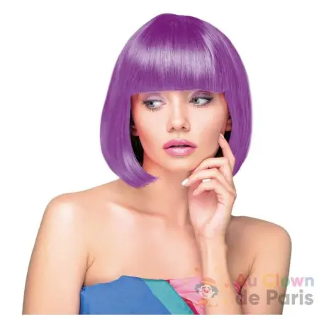 Perruque cabaret violet neon