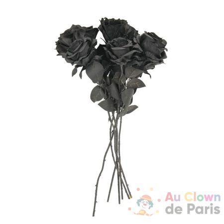 Bouquet de 5 roses noires