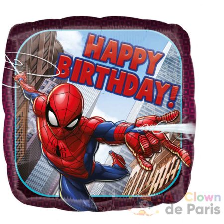 Ballon alu spider-man happy birthday hélium