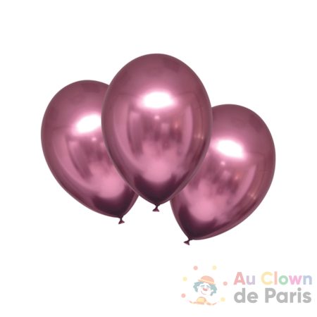 6 ballons chromé mauve