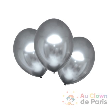 6 ballons chromé argent